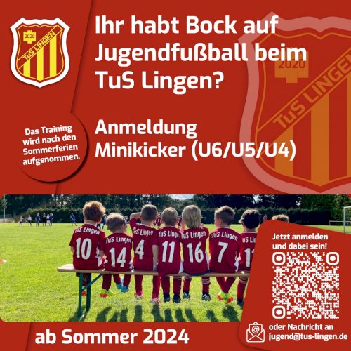 Anmeldung Minikicker (U6 / U5 /U4) ab sofort möglich!