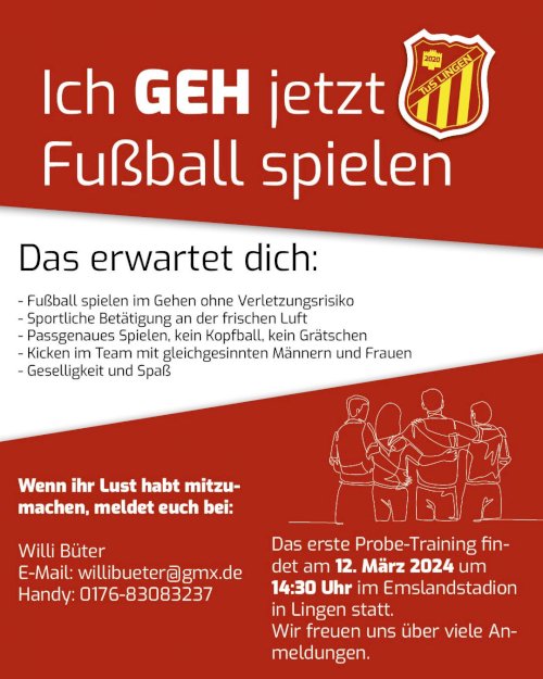 Geh-Fußball beim TuS Lingen